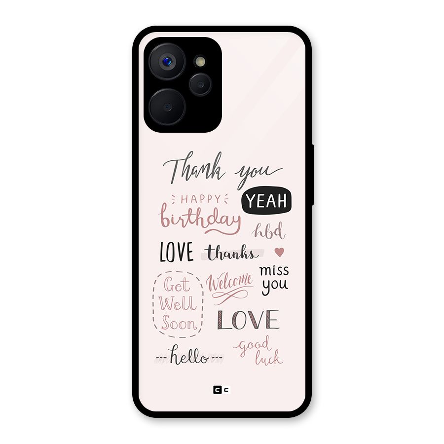 Cute Quotes Glass Back Case for Realme 9i 5G