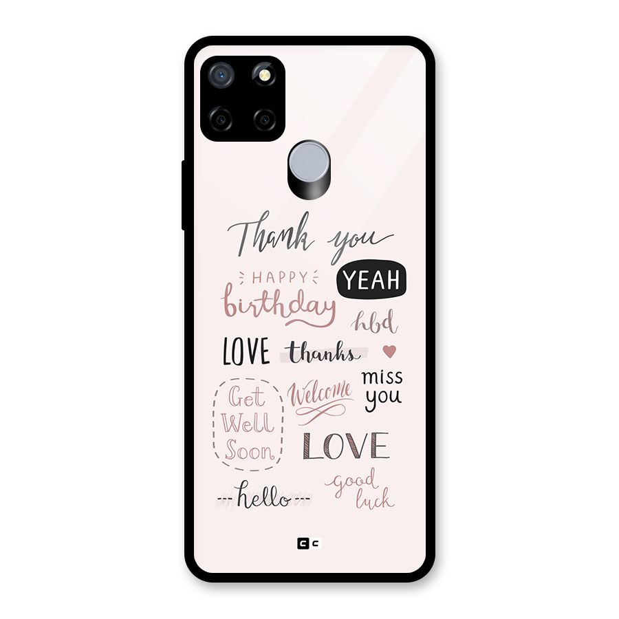 Cute Quotes Glass Back Case for Realme C15