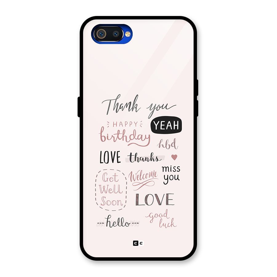 Cute Quotes Glass Back Case for Realme C2