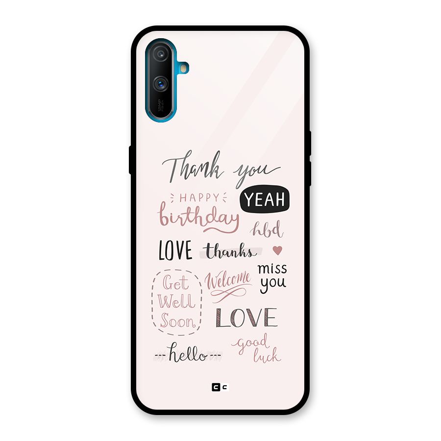 Cute Quotes Glass Back Case for Realme C3