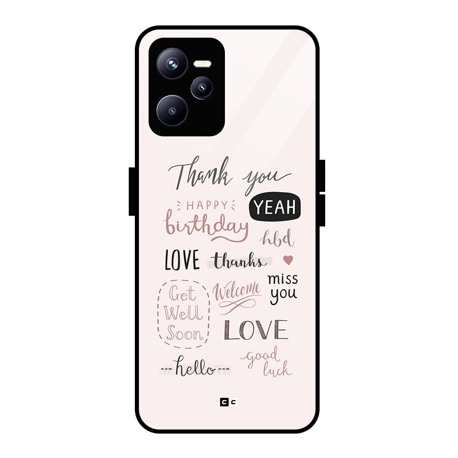 Cute Quotes Glass Back Case for Realme C35