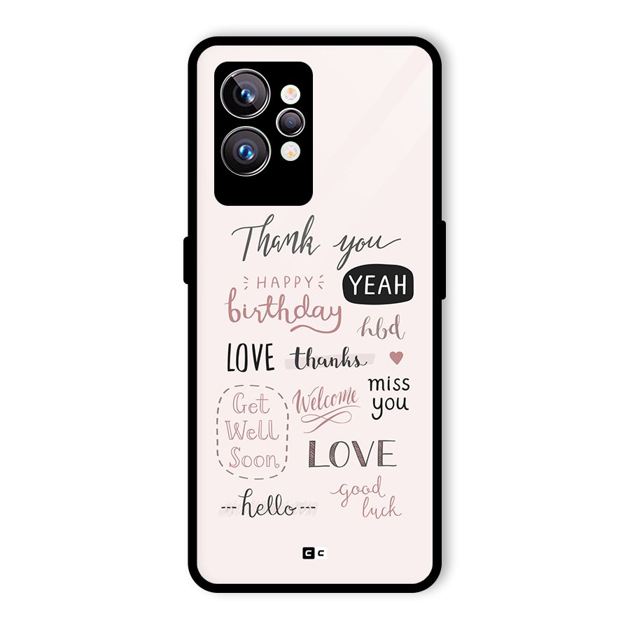 Cute Quotes Glass Back Case for Realme GT2 Pro