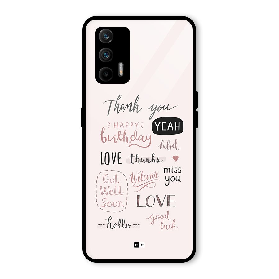 Cute Quotes Glass Back Case for Realme GT 5G