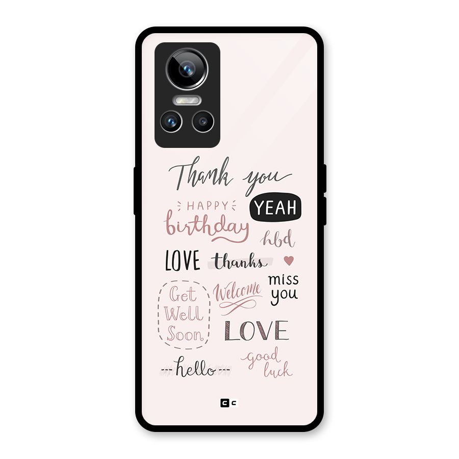 Cute Quotes Glass Back Case for Realme GT Neo 3