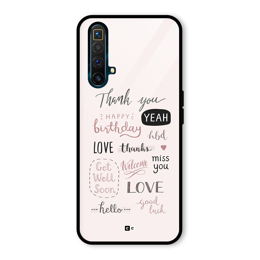 Cute Quotes Glass Back Case for Realme X3