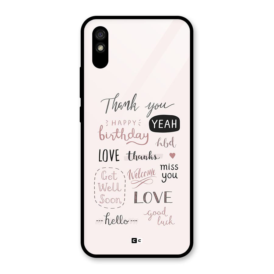 Cute Quotes Glass Back Case for Redmi 9i