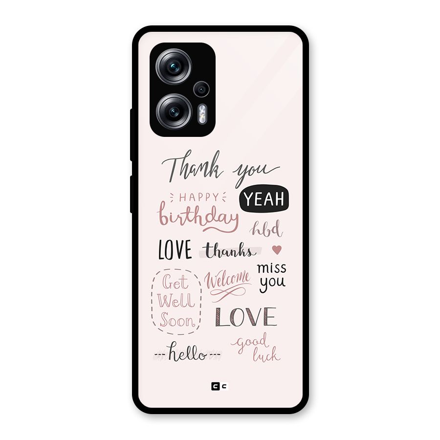 Cute Quotes Glass Back Case for Redmi K50i