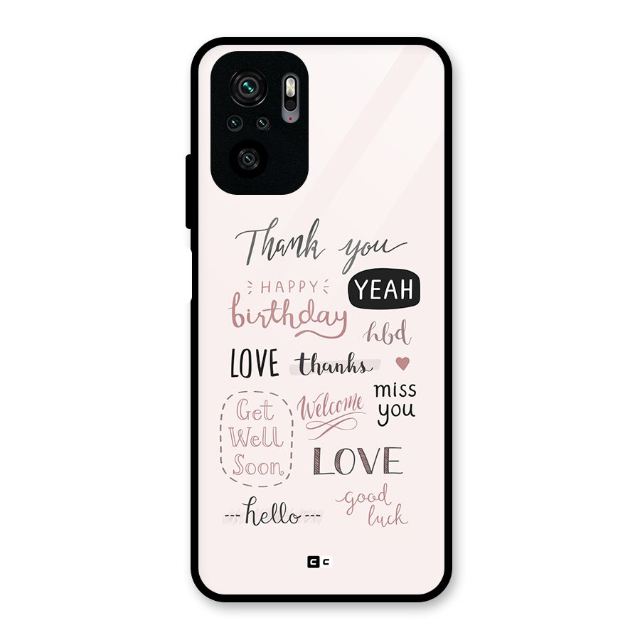 Cute Quotes Glass Back Case for Redmi Note 10