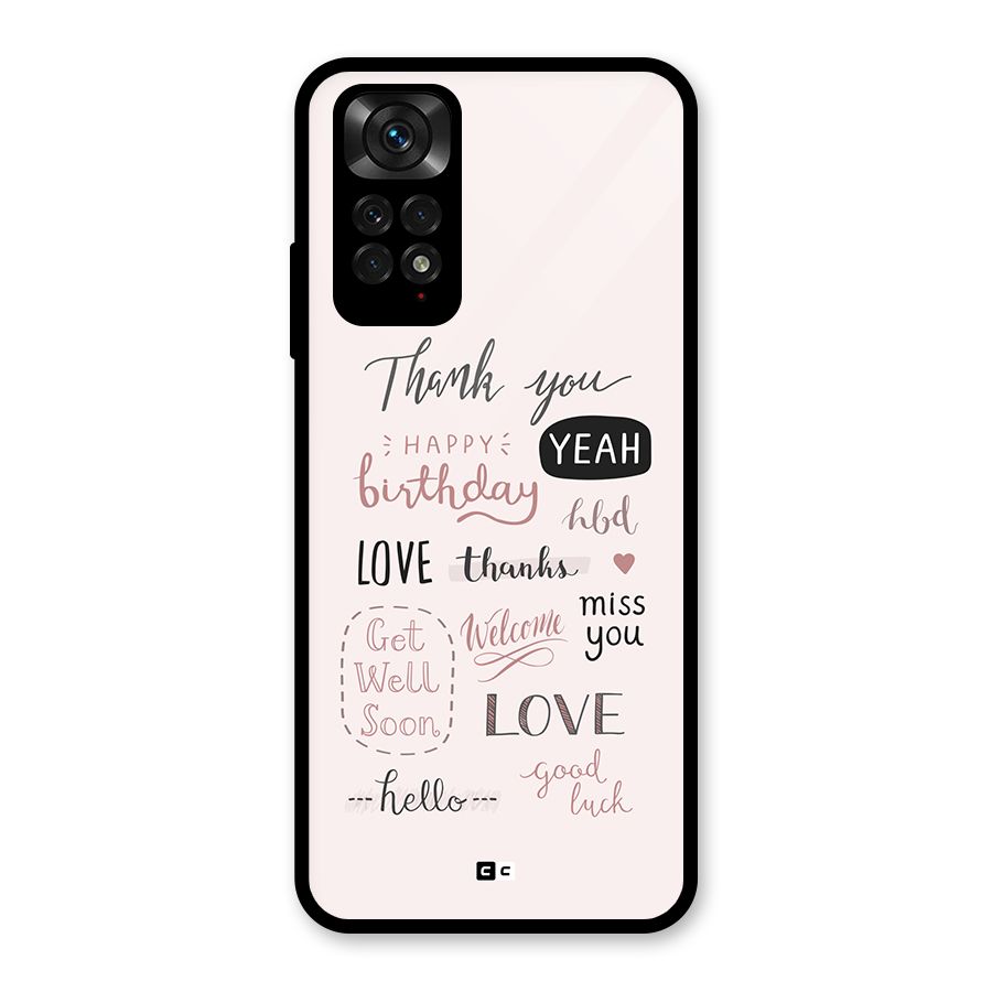 Cute Quotes Glass Back Case for Redmi Note 11S