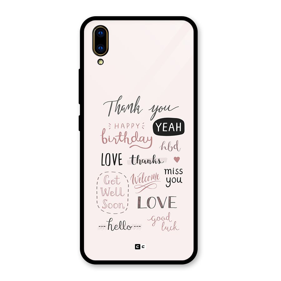 Cute Quotes Glass Back Case for Vivo V11 Pro