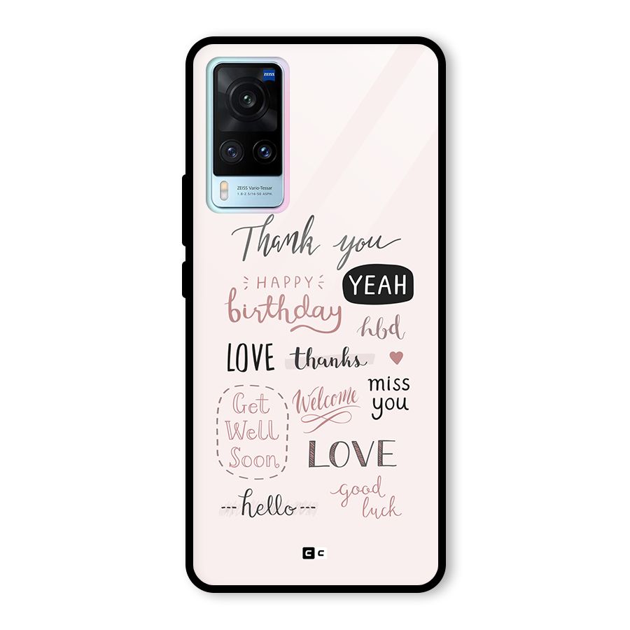 Cute Quotes Glass Back Case for Vivo X60
