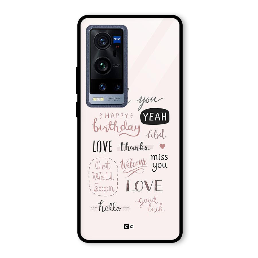 Cute Quotes Glass Back Case for Vivo X60 Pro Plus