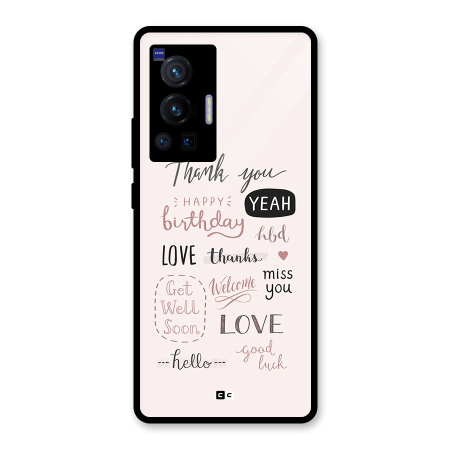 Cute Quotes Glass Back Case for Vivo X70 Pro