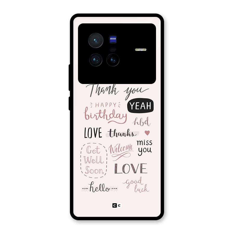 Cute Quotes Glass Back Case for Vivo X80
