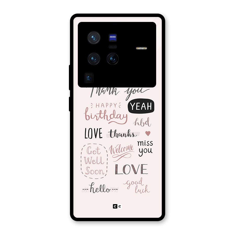 Cute Quotes Glass Back Case for Vivo X80 Pro