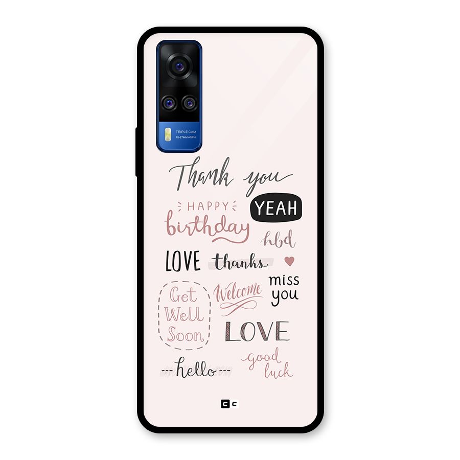 Cute Quotes Glass Back Case for Vivo Y31