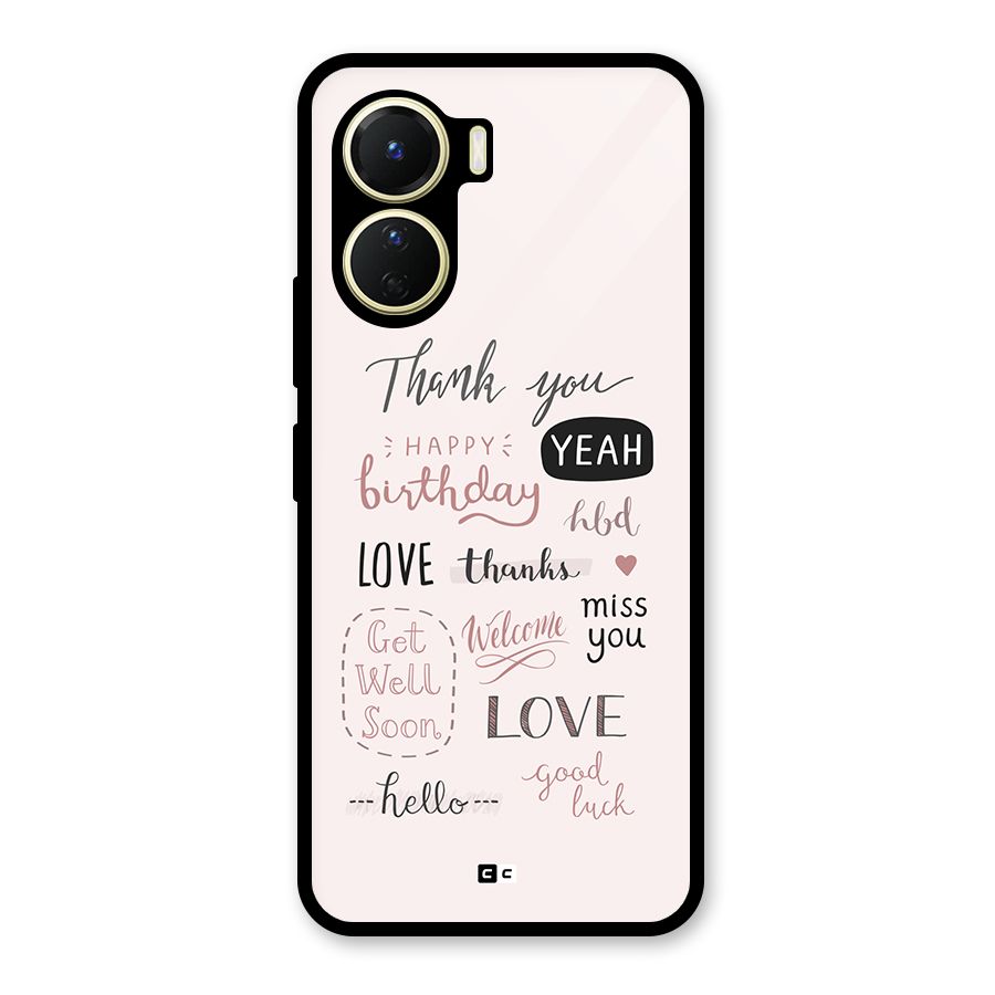 Cute Quotes Glass Back Case for Vivo Y56