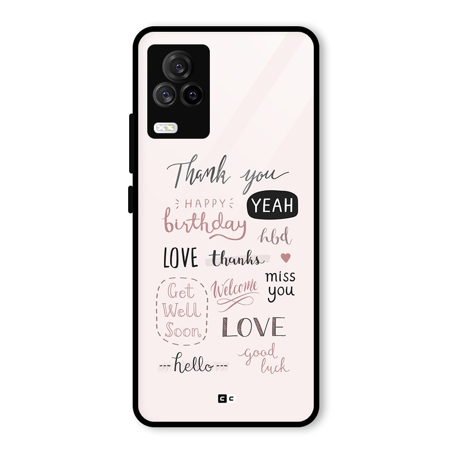 Cute Quotes Glass Back Case for Vivo iQOO 7 Legend 5G