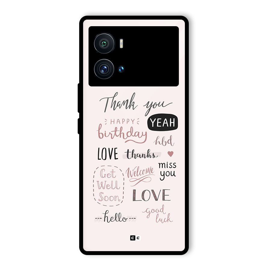 Cute Quotes Glass Back Case for Vivo iQOO 9 Pro