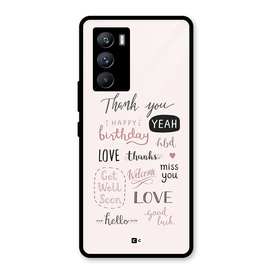 Cute Quotes Glass Back Case for Vivo iQOO 9 SE