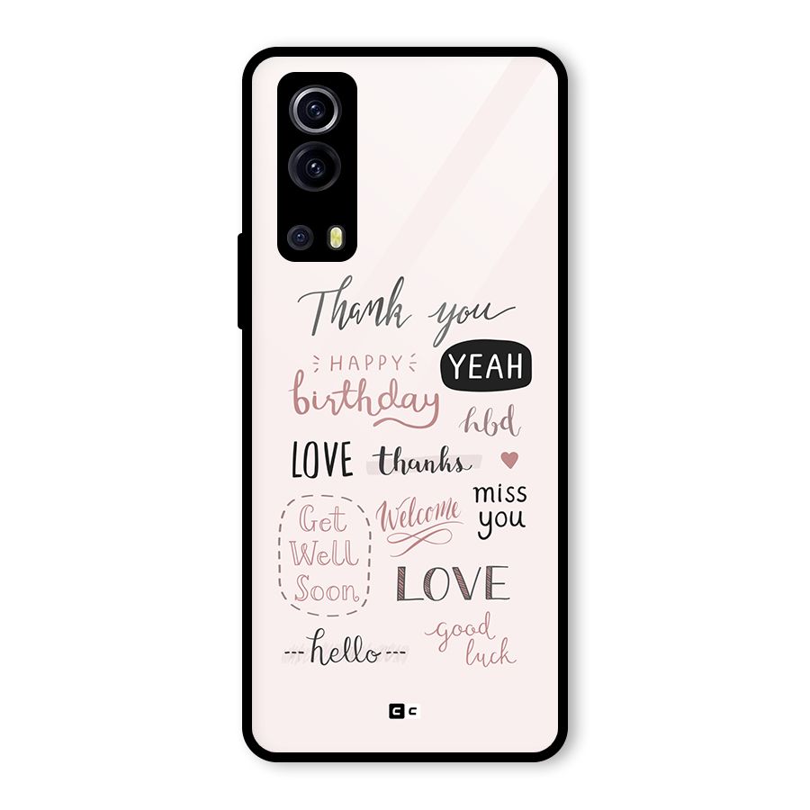 Cute Quotes Glass Back Case for Vivo iQOO Z3