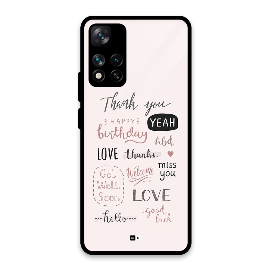 Cute Quotes Glass Back Case for Xiaomi 11i HyperCharge 5G