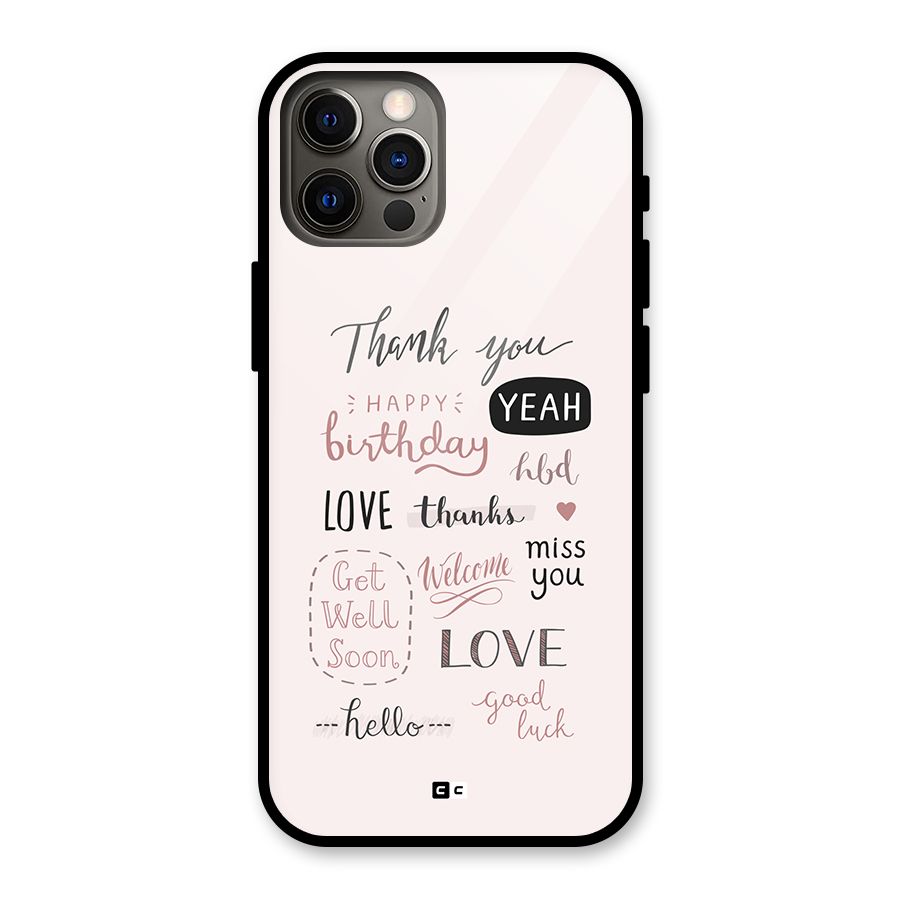 Cute Quotes Glass Back Case for iPhone 12 Pro