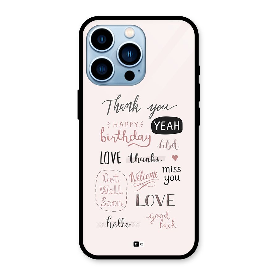 Cute Quotes Glass Back Case for iPhone 13 Pro