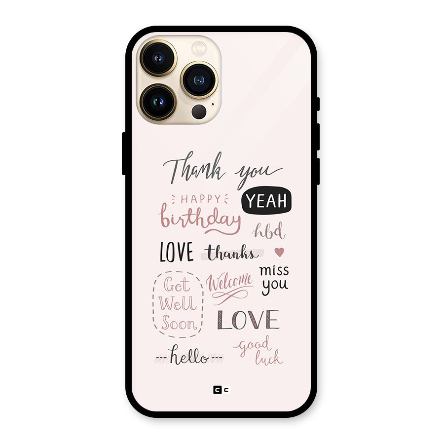 Cute Quotes Glass Back Case for iPhone 13 Pro Max