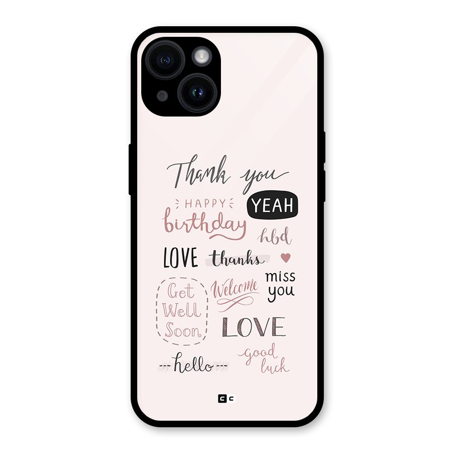 Cute Quotes Glass Back Case for iPhone 14