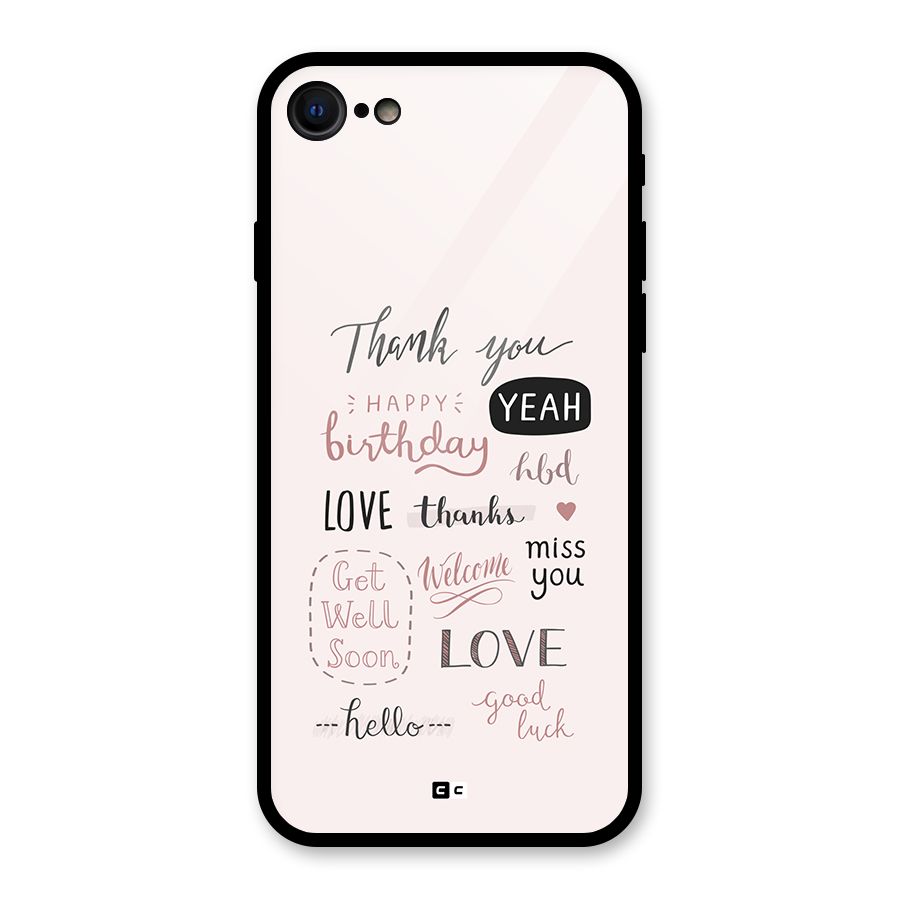 Cute Quotes Glass Back Case for iPhone 7