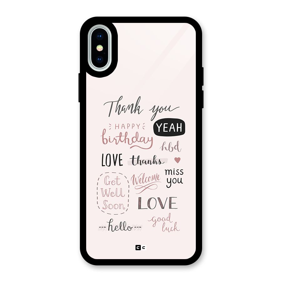 Cute Quotes Glass Back Case for iPhone X