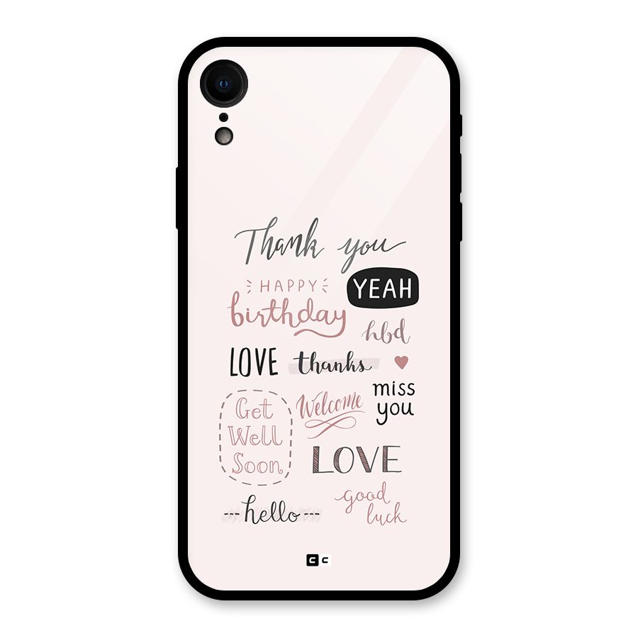 Cute Quotes Glass Back Case for iPhone XR