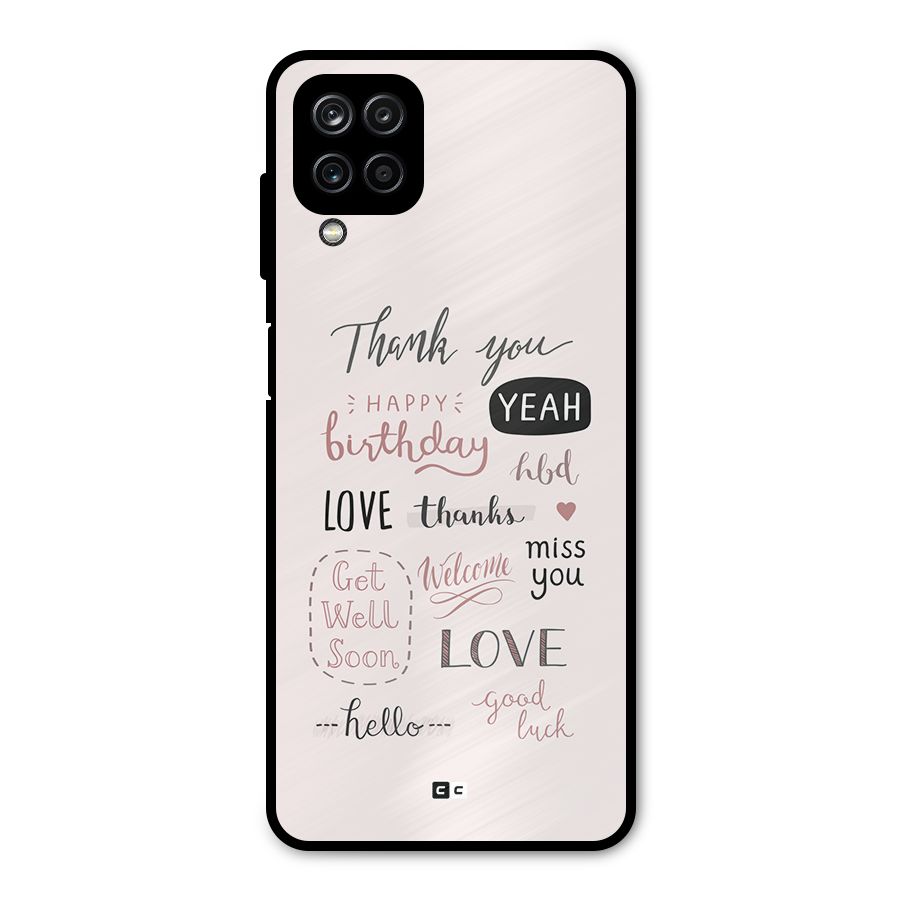 Cute Quotes Metal Back Case for Galaxy A12