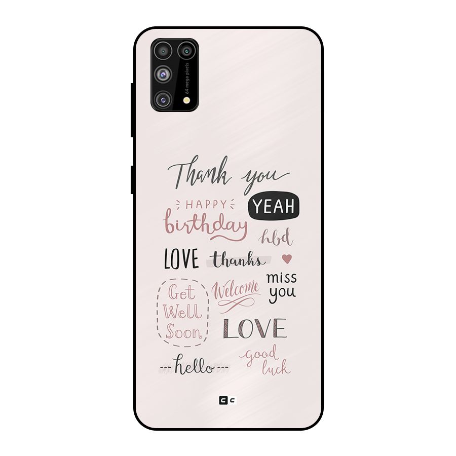 Cute Quotes Metal Back Case for Galaxy M31