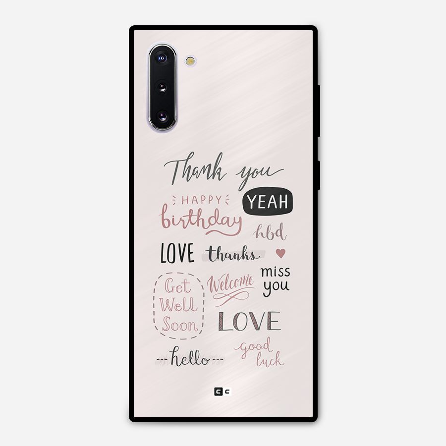 Cute Quotes Metal Back Case for Galaxy Note 10