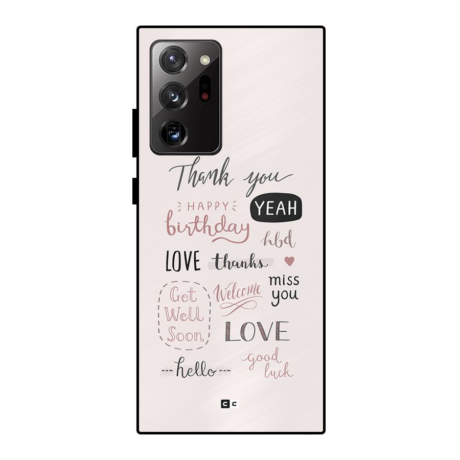 Cute Quotes Metal Back Case for Galaxy Note 20 Ultra 5G