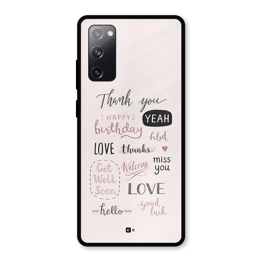 Cute Quotes Metal Back Case for Galaxy S20 FE 5G