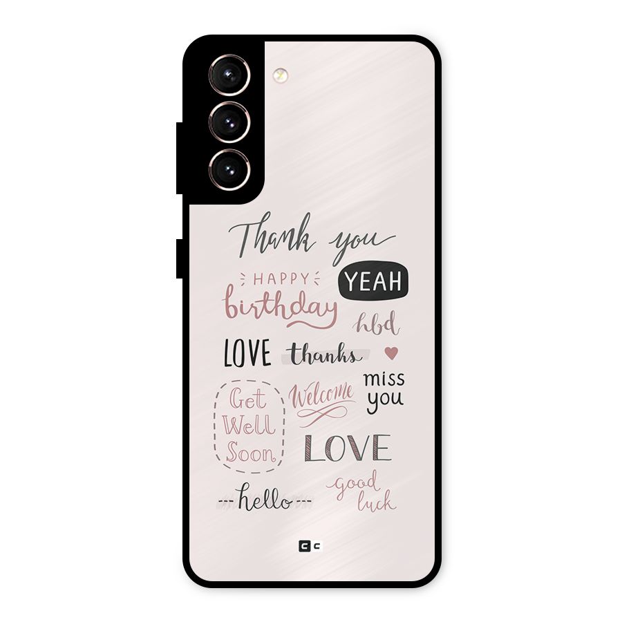 Cute Quotes Metal Back Case for Galaxy S21 5G