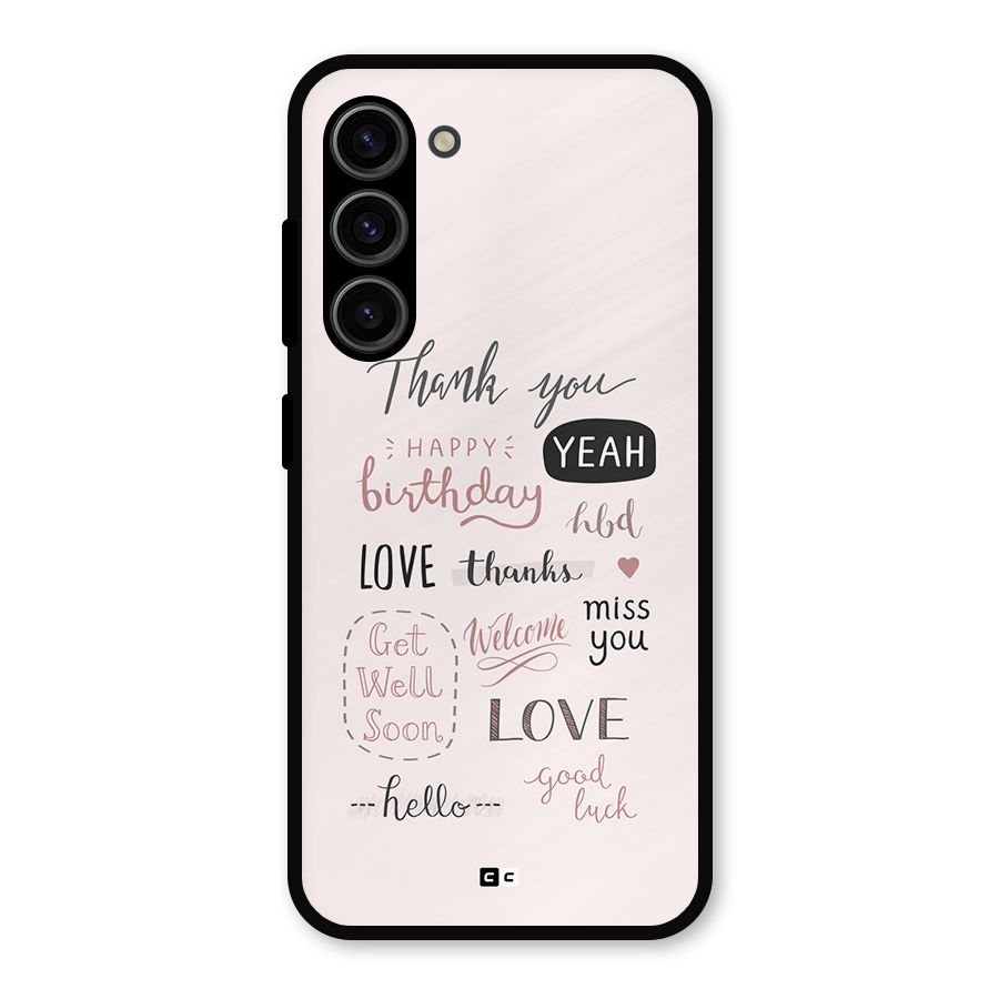 Cute Quotes Metal Back Case for Galaxy S23