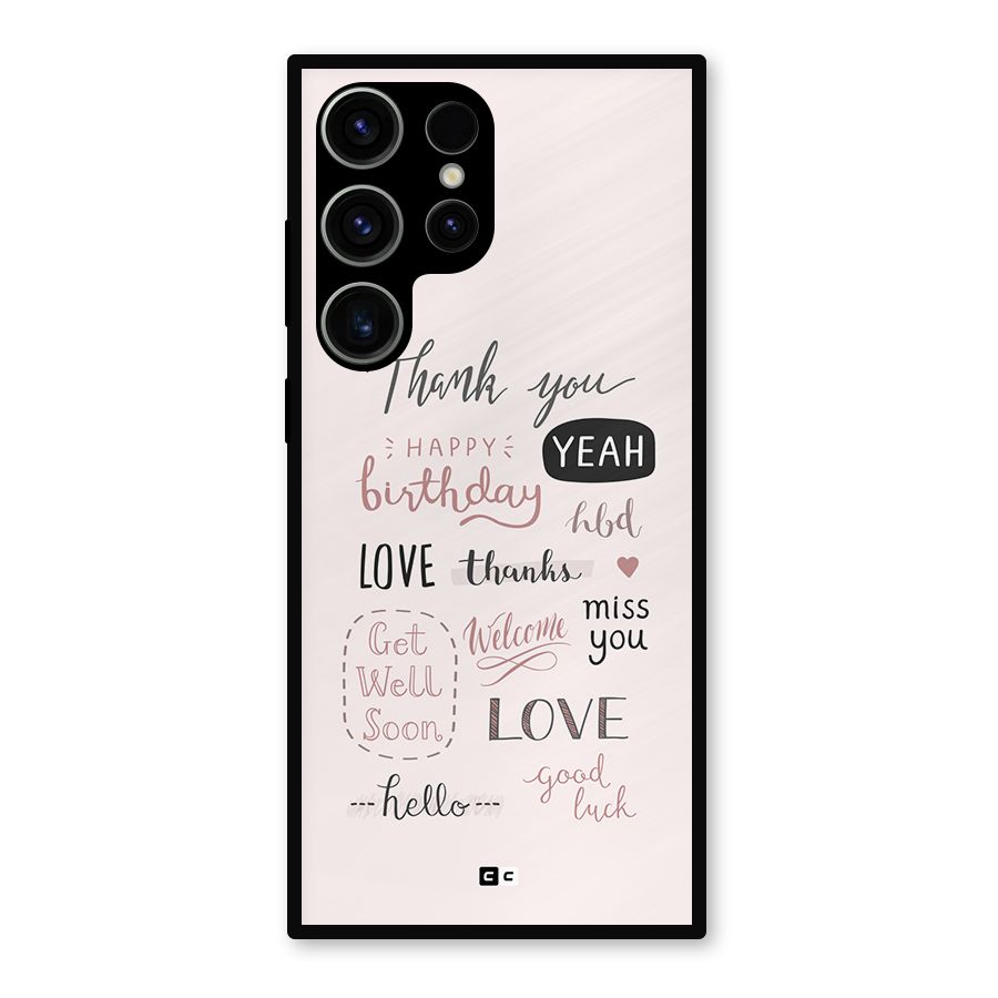 Cute Quotes Metal Back Case for Galaxy S23 Ultra