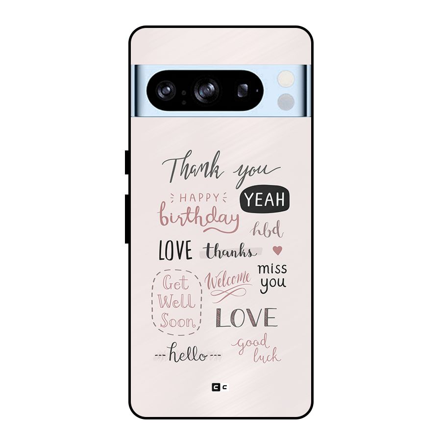 Cute Quotes Metal Back Case for Google Pixel 8 Pro