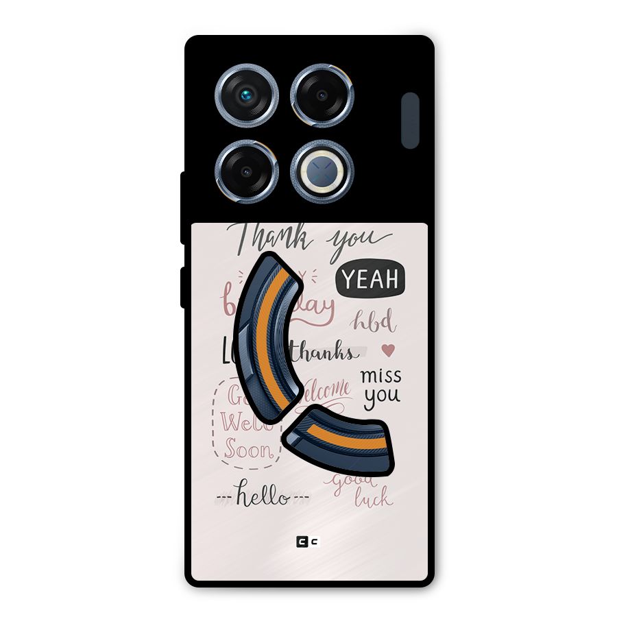 Cute Quotes Metal Back Case for Infinix GT 20 Pro