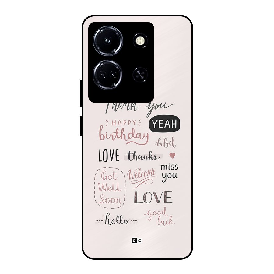 Cute Quotes Metal Back Case for Infinix Note 30 5G