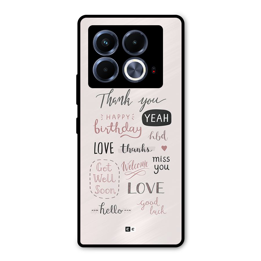 Cute Quotes Metal Back Case for Infinix Note 40 5G