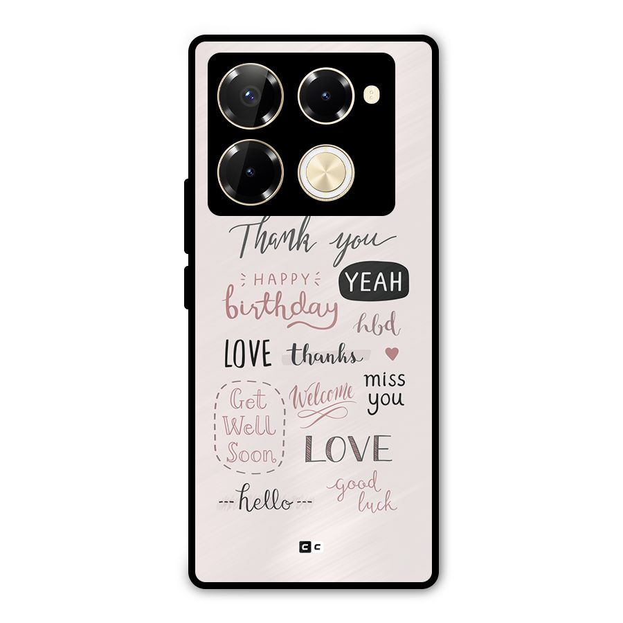Cute Quotes Metal Back Case for Infinix Note 40 Pro Plus