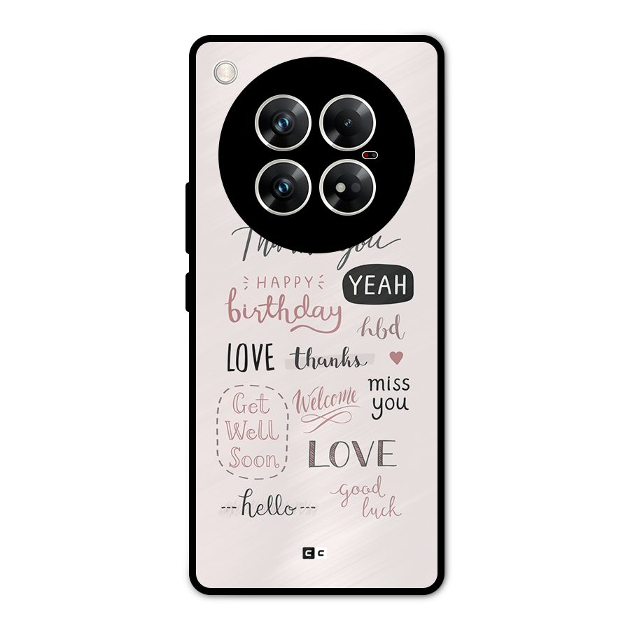 Cute Quotes Metal Back Case for Infinix Zero 40 5G