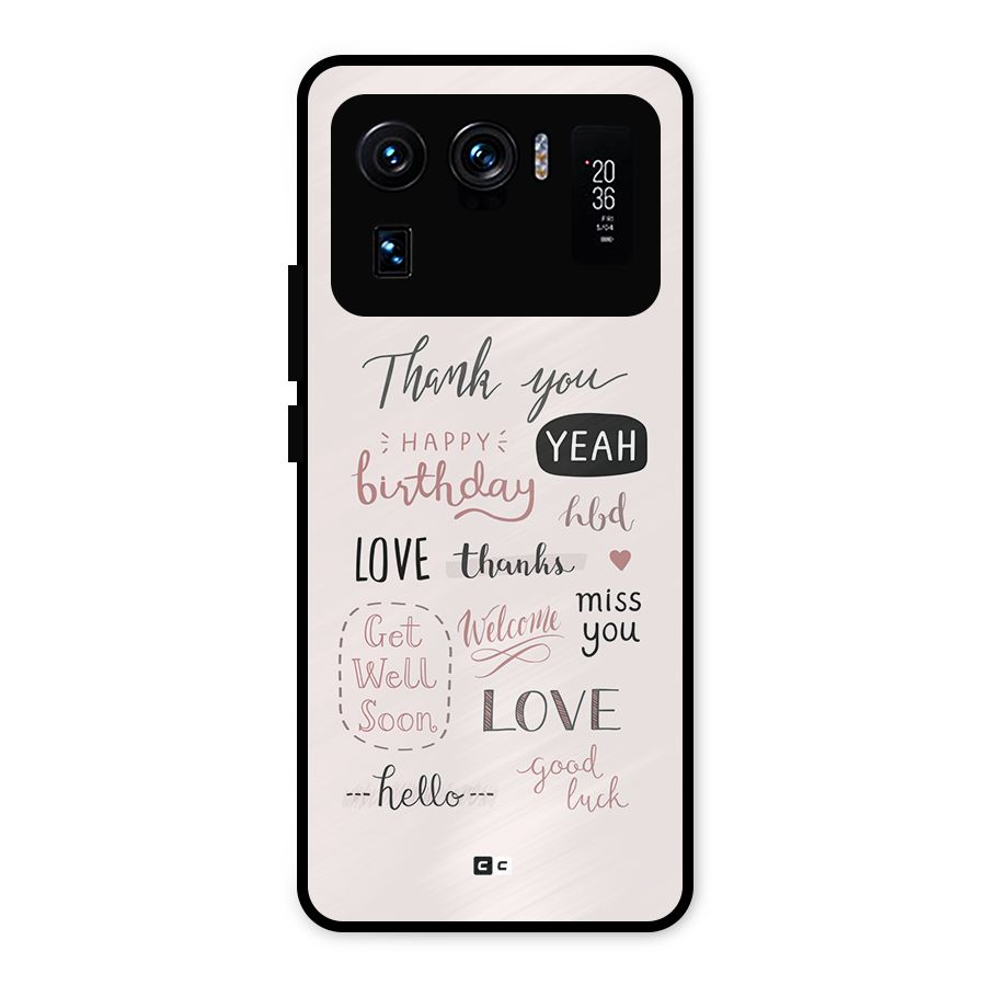 Cute Quotes Metal Back Case for Mi 11 Ultra