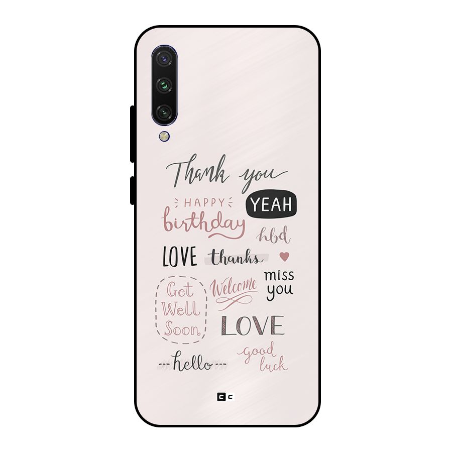 Cute Quotes Metal Back Case for Mi A3