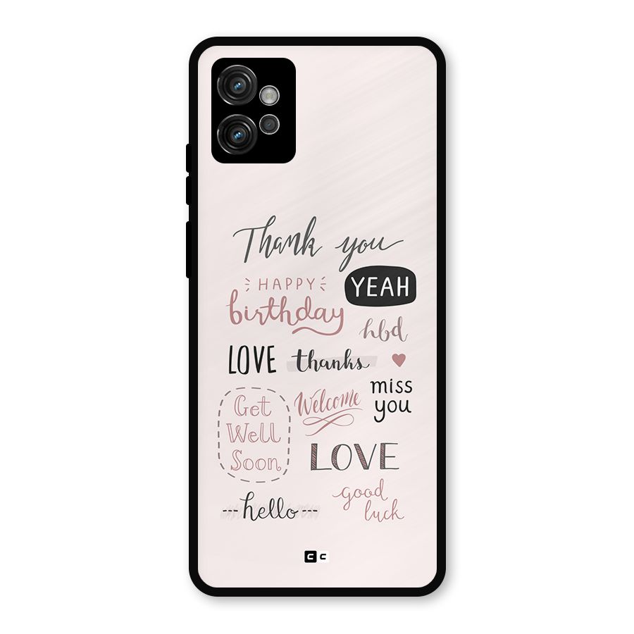 Cute Quotes Metal Back Case for Moto G32